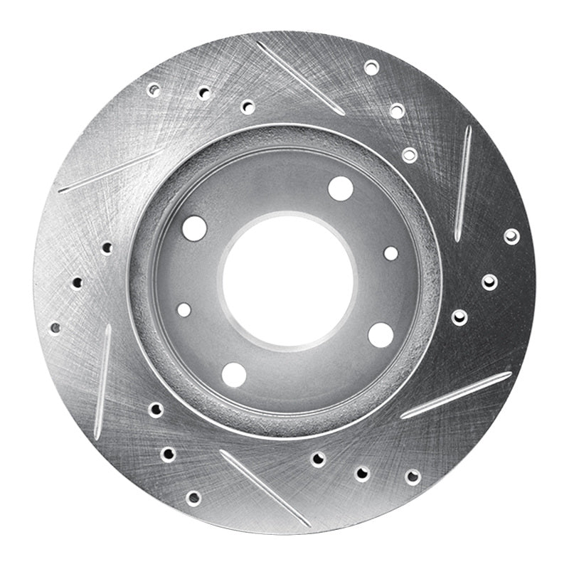 DFC 89-98 Hyundai Sonata Front Left Drilled & Slotted Silver Brake Rotor
