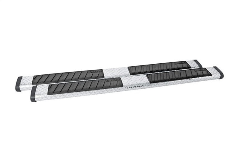 Dee Zee Universal Tubes - 6In Oval - Black Tread Aluminum (ExtCab)