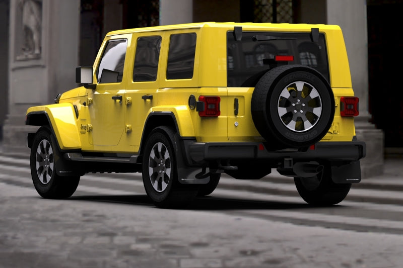 Rally Armor 18-25 Jeep JL Wrangler Black UR Mud Flap w/White Logo