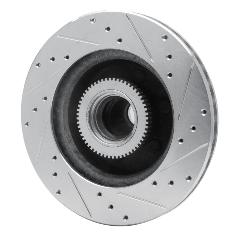R1 93-96 Dodge DAKOTA RWD Front Left Drilled & Slotted Silver Brake Rotor
