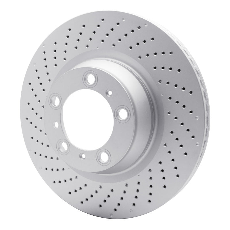 R1 07-13 Porsche 911 Left Rear Drilled GeoSPEC Coated Rotor