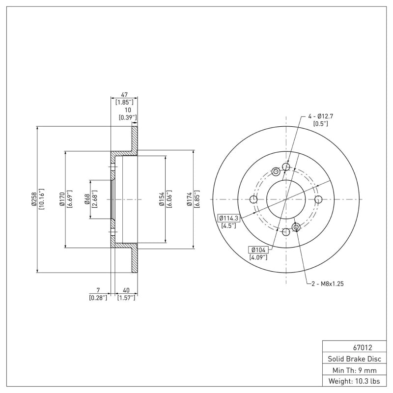 R1 82-88 Nissan 200SX Rear Brake Rotor