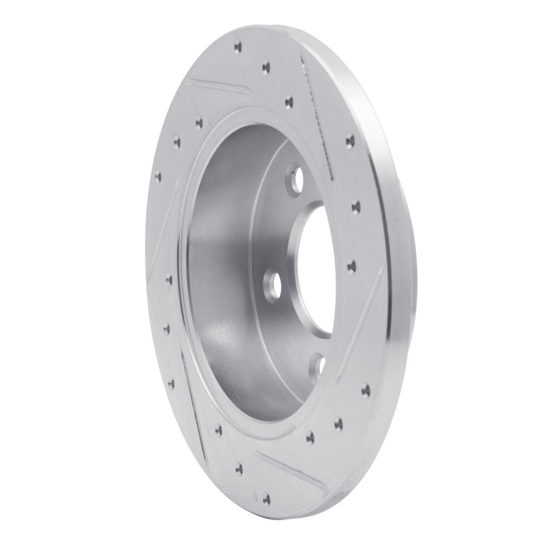 R1 94-04 Ford Mustang Rear Left Drilled & Slotted Silver Brake Rotor