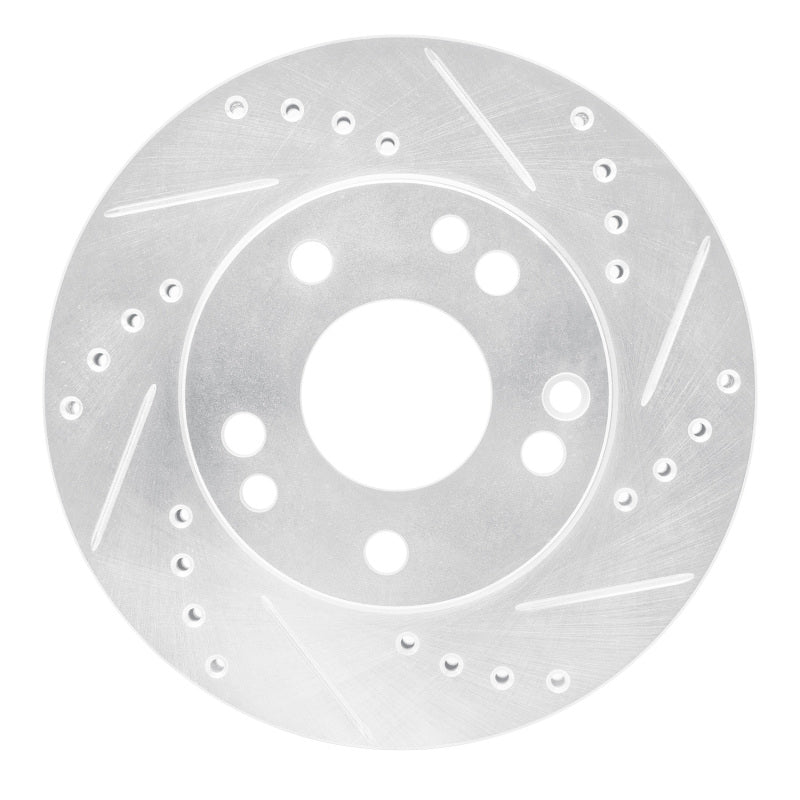 R1 87-93 Mercedes-Benz 190E Front Right Drilled & Slotted Silver Brake Rotor