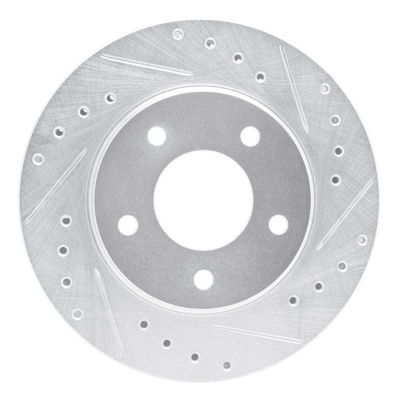 R1 88-96 Buick Regal Front Right Drilled & Slotted Silver Brake Rotor