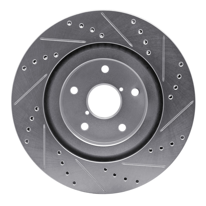 R1 19-24 Subaru Forester Front Left Drilled & Slotted Silver Brake Rotor