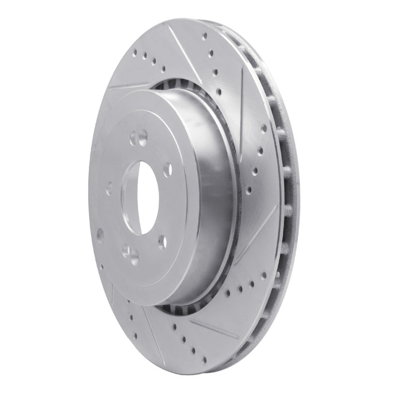 R1 18-25 Genesis G70 Rear Right Drilled & Slotted Silver Brake Rotor