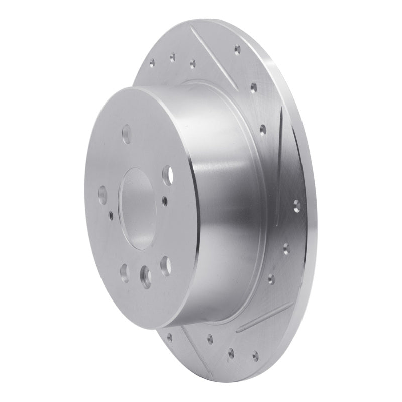 R1 12-18 Lexus ES300H Rear Right Drilled & Slotted Silver Brake Rotor