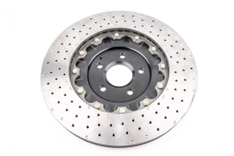 DBA 16-18 Ford Focus RS Front 5000 Series 2-Piece Drilled Rotor w/Black Hat