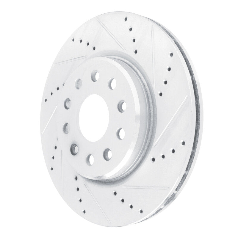 R1 22-25 Jeep Grand Cherokee Front Right Drilled & Slotted Silver Brake Rotor