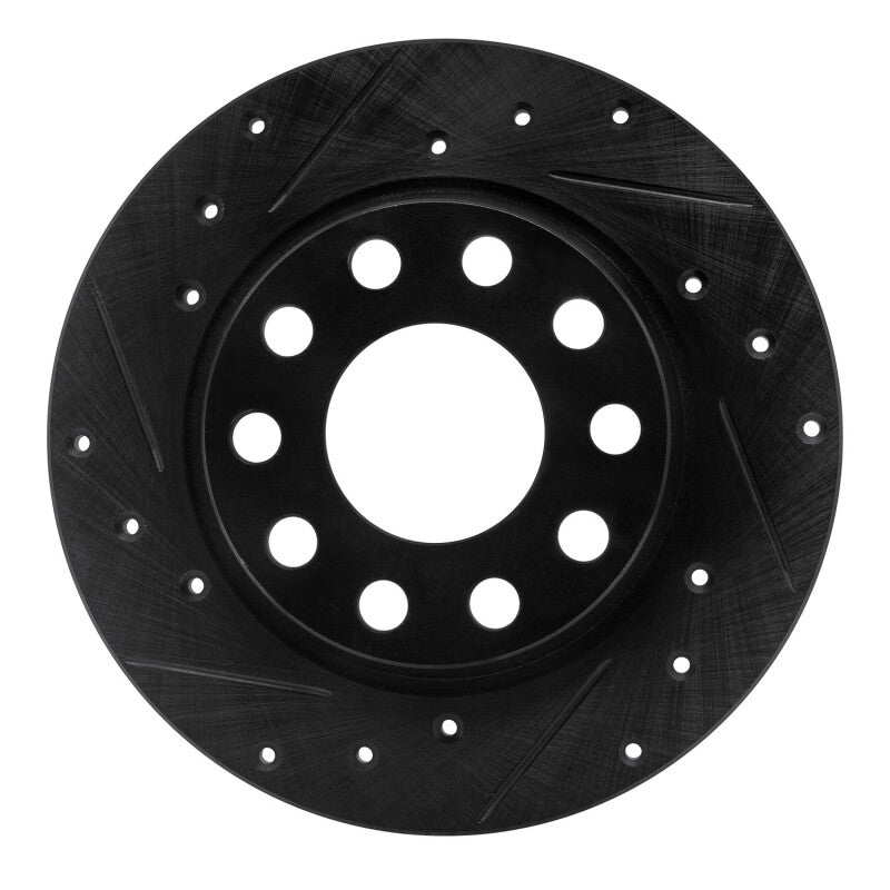 R1 01-03 Volkswagen EuroVan Front Left Drilled & Slotted Black Brake Rotor