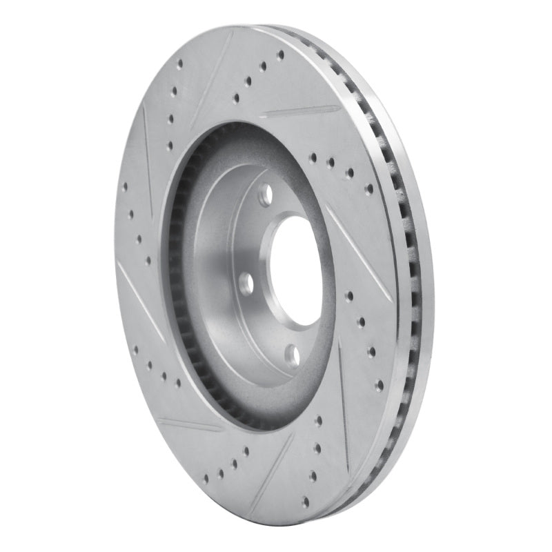R1 07-15 Ford Edge Front Right Drilled & Slotted Silver Brake Rotor