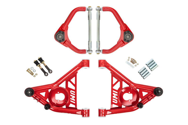UMI Performance 70-81 GM F-Body Front A-arm Kit Delrin Bushings Adj Tall Ball Joints