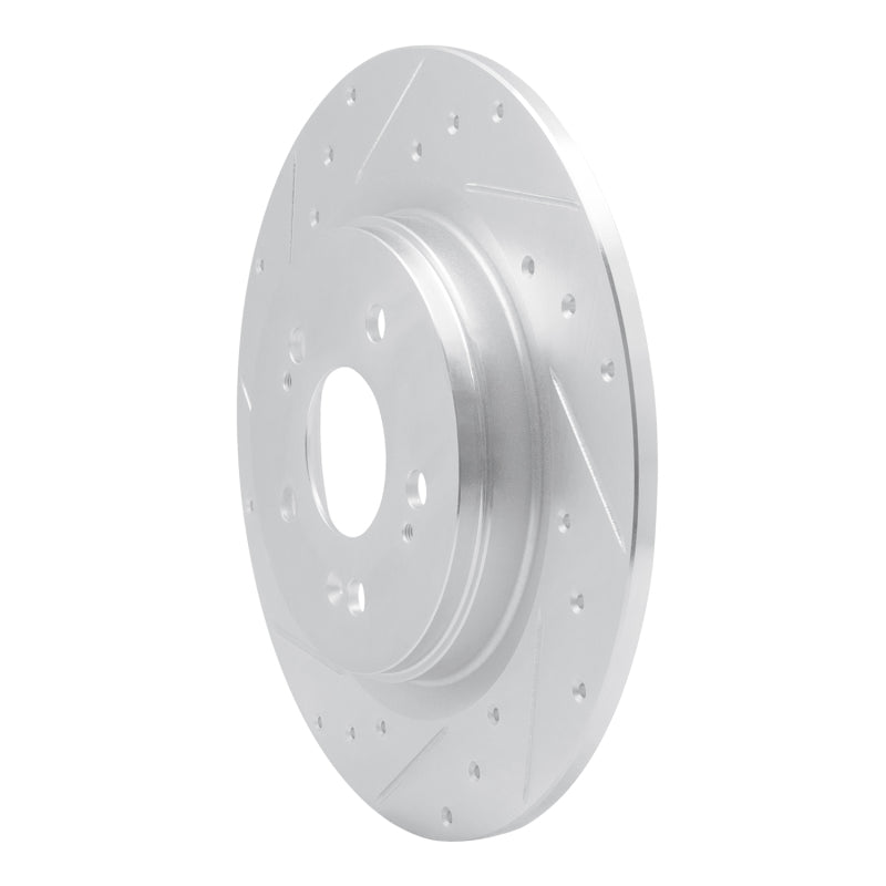 R1 18-25 Honda Odyssey Rear Left Drilled & Slotted Silver Brake Rotor