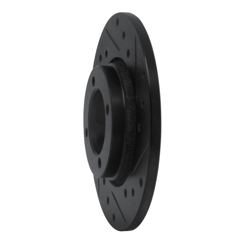 R1 75-79 Toyota Corolla (US/Canada) Front Right Drilled & Slotted Black Brake Rotor