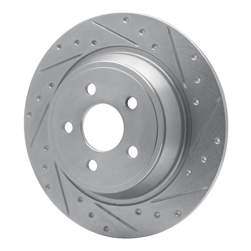 R1 15-24 Ford Fusion Rear Right Drilled & Slotted Silver Brake Rotor