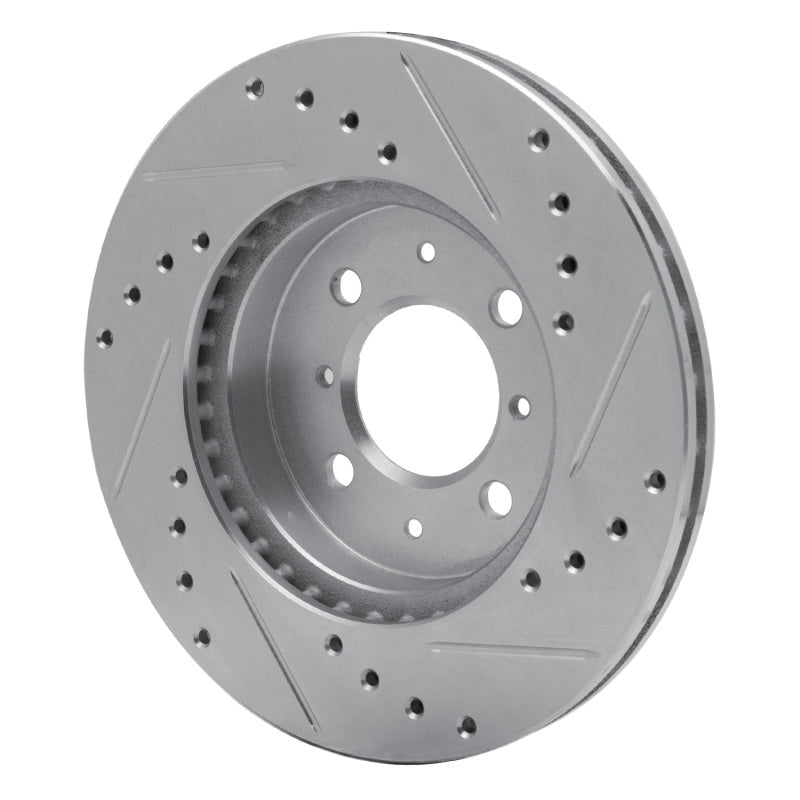 R1 90-91 Audi 90 Quattro Front Left Drilled & Slotted Silver Brake Rotor