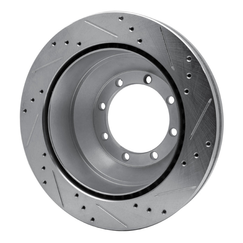 R1 08-20 Ford E-Super Duty Rear Left Drilled & Slotted Silver Brake Rotor