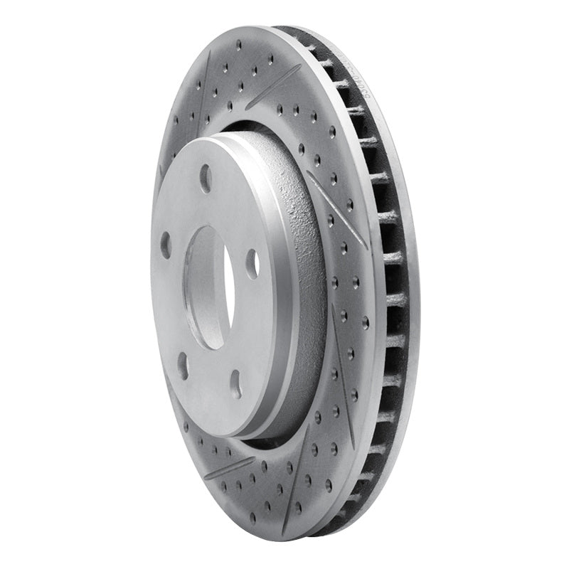 R1 07-18 Jeep Wrangler Front Left Drilled & Slotted Geo-Carbon Rotor
