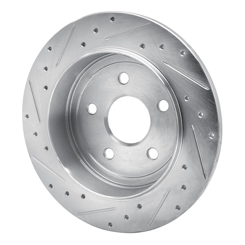 DFC 05-10 Jeep Grand Cherokee Rear Right Drilled & Slotted Silver Brake Rotor