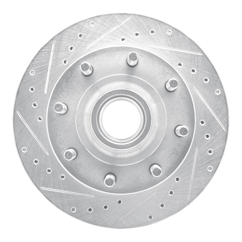 DFC 86-94 Ford E-250 Econoline Front Left Drilled & Slotted Silver Brake Rotor