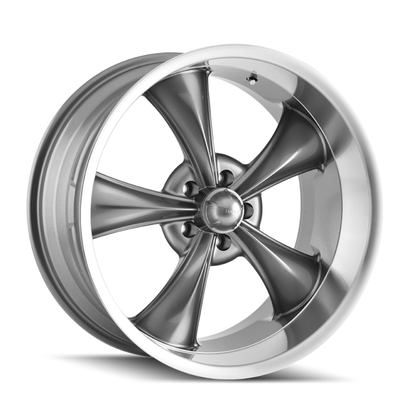 Ridler 695 18x8 / 5x127 BP / 0mm Offset / 83.82mm Hub Gloss Grey Machined Wheel