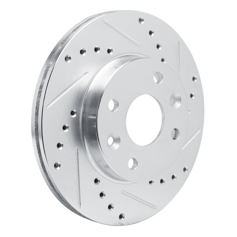 DFC 94-00 Kia Sephia Front Right Drilled & Slotted Silver Brake Rotor