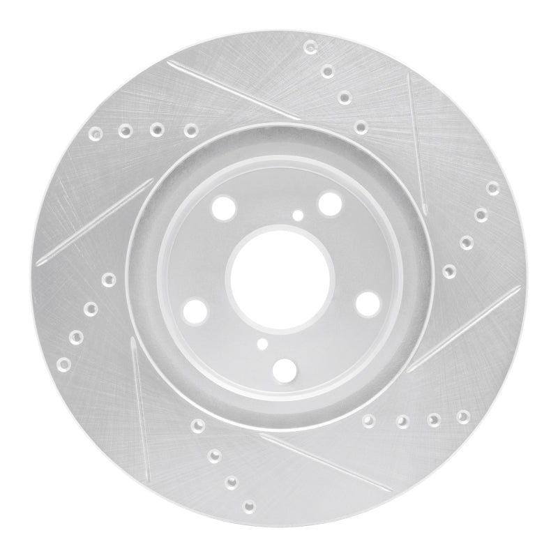 DFC 06-15 Lexus GS300 Right Front Drilled & Slotted Silver Brake Rotor
