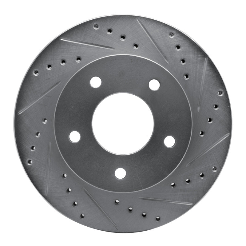 R1 75-79 Ford LTD Right Rear Drilled & Slotted Silver Brake Rotor