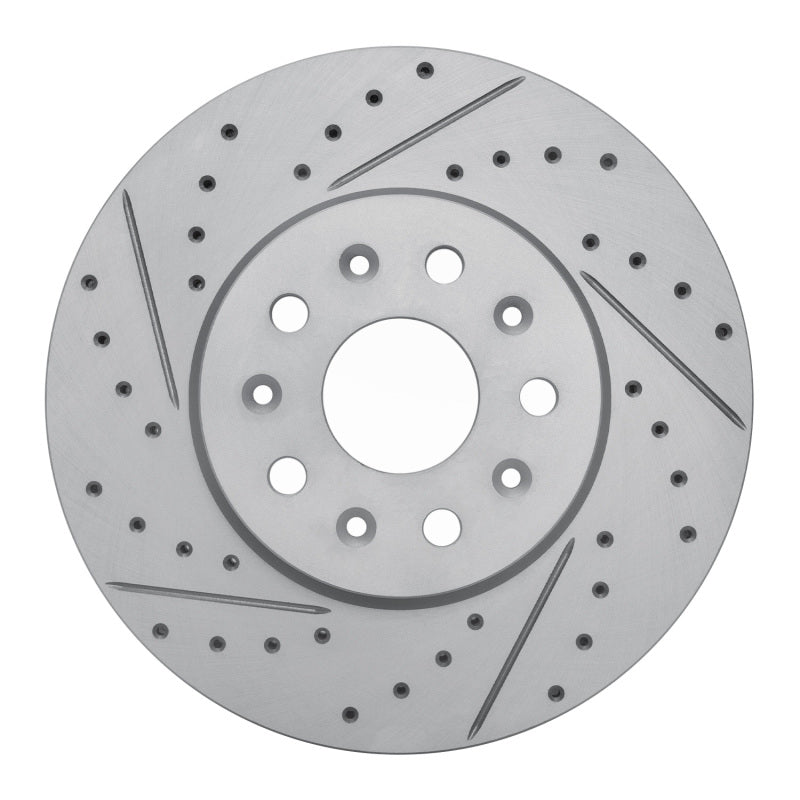 R1 14-20 Cadillac Cts Front Left Drilled & Slotted Geo-Carbon Rotor