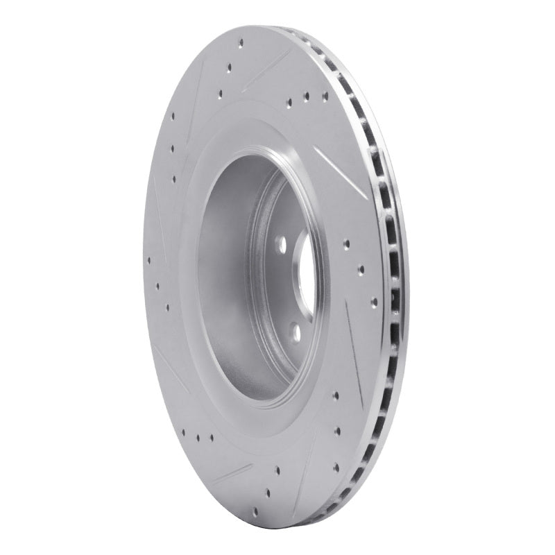 R1 09-20 Nissan 370Z Rear Right Drilled & Slotted Silver Brake Rotor