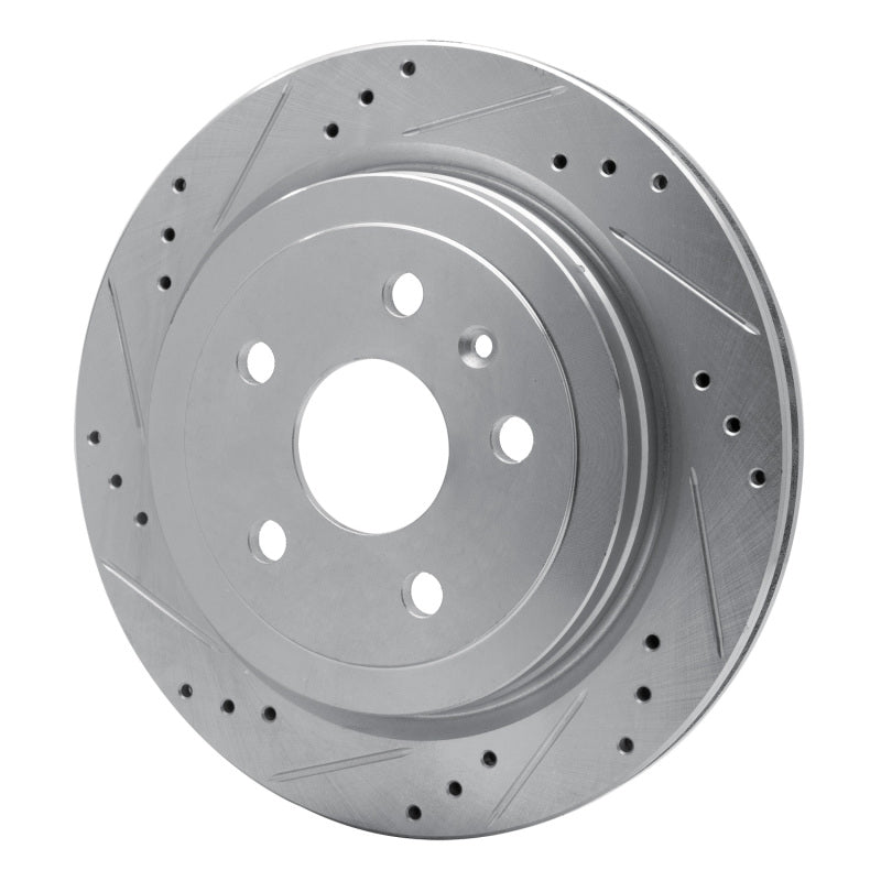 R1 08-19 Cadillac CTS Rear Left Drilled & Slotted Silver Brake Rotor