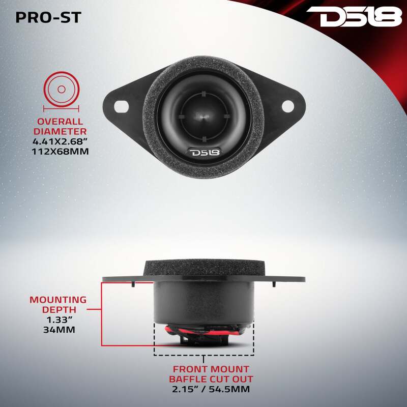 DS18 1.9in OEM Replacement Neodymium Toyota and Subaru Tweeter 100 Watts RMS 1in Pen Vc 4 ohm