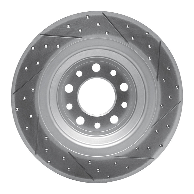 R1 14-23 Jeep Cherokee Rear Left Drilled & Slotted Geo-Carbon Rotor