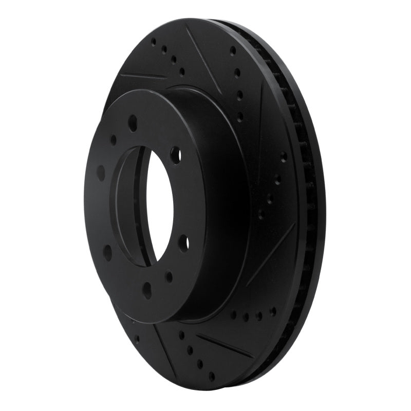 R1 06-10 Hummer H3T Front Right Drilled & Slotted Black Brake Rotor