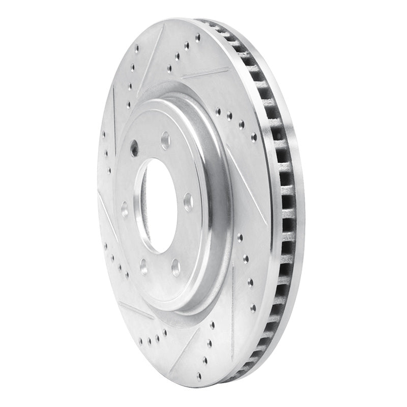 R1 21-25 Ford F-150 4WD Front Left Drilled & Slotted Silver Brake Rotor