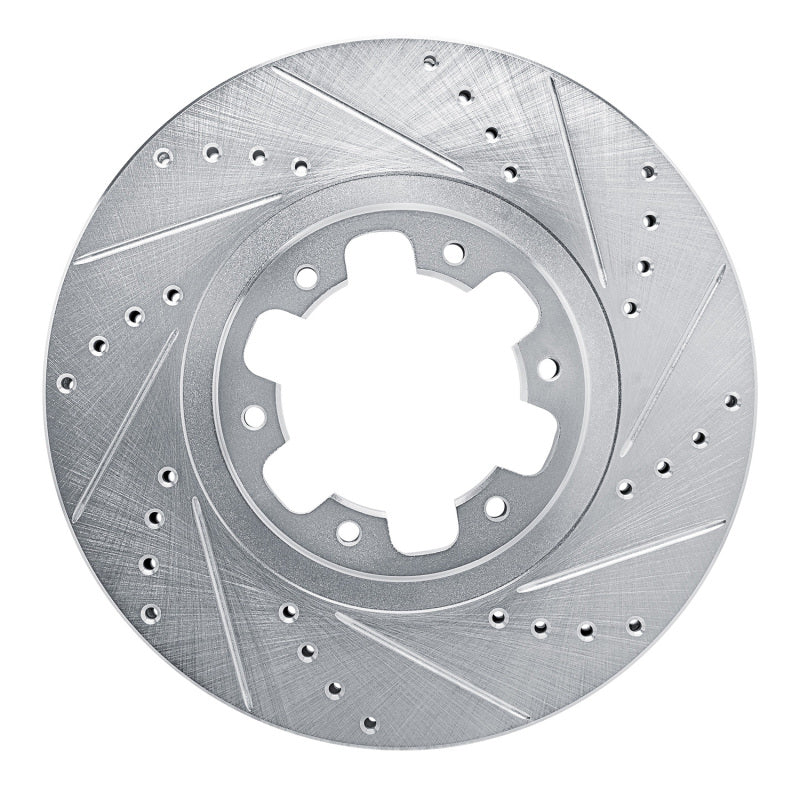 R1 98-04 Infiniti QX4 Front Right Drilled & Slotted Silver Brake Rotor