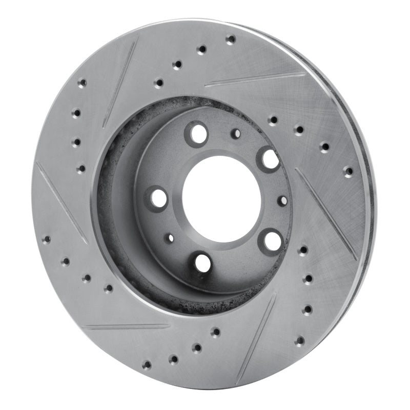 R1 95-97 Ford Crown Victoria Front Left Drilled & Slotted Silver Brake Rotor