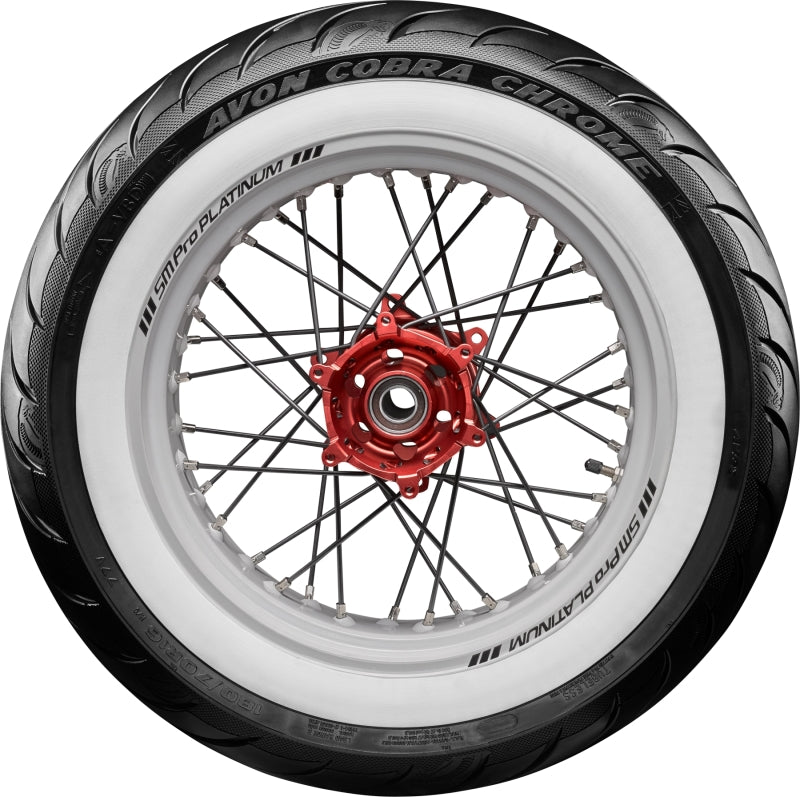 Avon Cobra Chrome AV92 White Sidewall Rear Tire - 180/70R16 77V 1DK ++(AVAILABLE AFTER DEC 2026)++