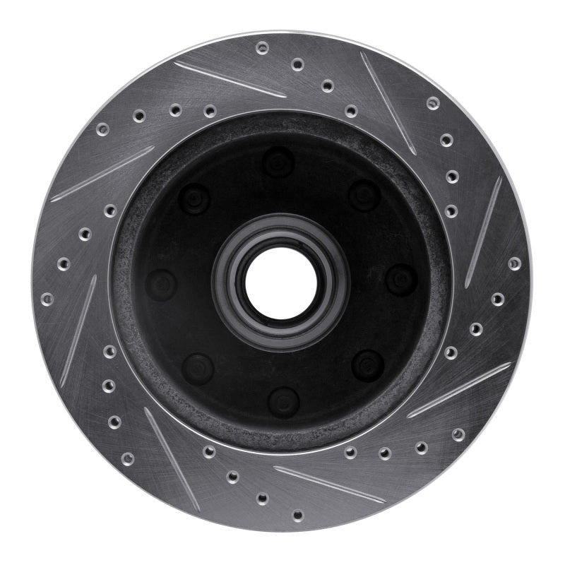 R1 80-85 Ford E-250 Econoline Front Left Drilled & Slotted Silver Brake Rotor