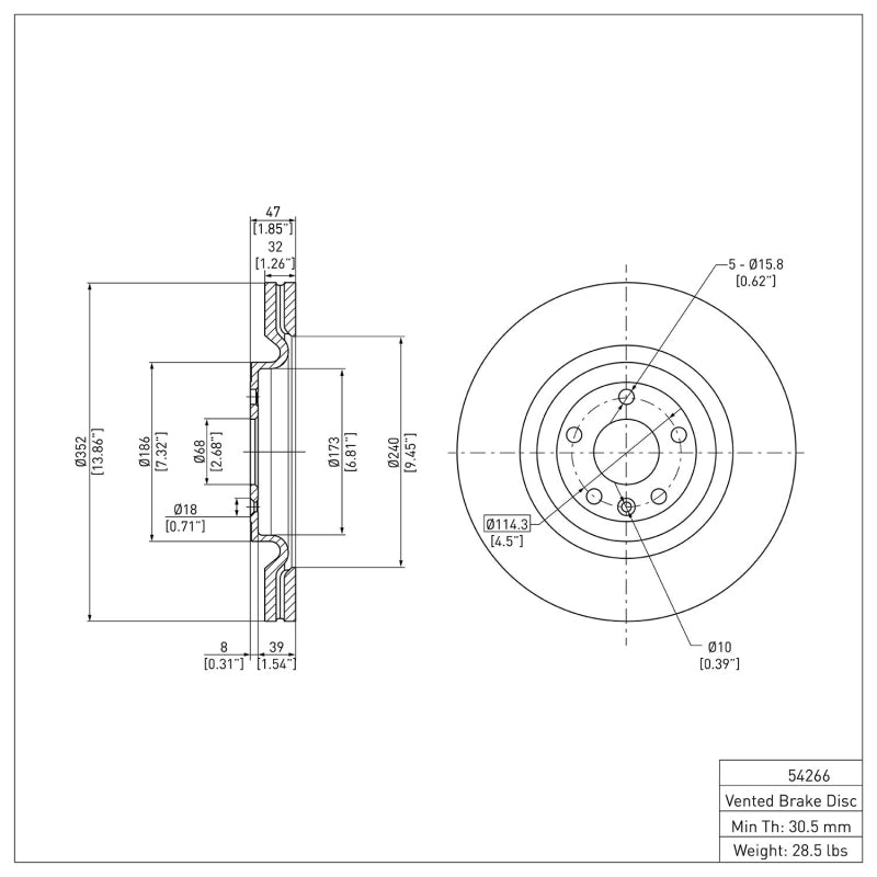 R1 13-19 Ford Explorer Front Brake Rotor