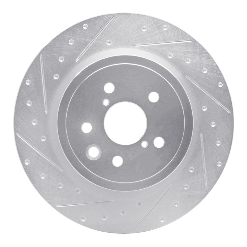 DFC 15-22 Lexus RC F Left Rear Drilled & Slotted Silver Brake Rotor