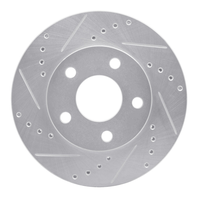 R1 87-90 Chrysler Town & Country Front Left Drilled & Slotted Silver Brake Rotor
