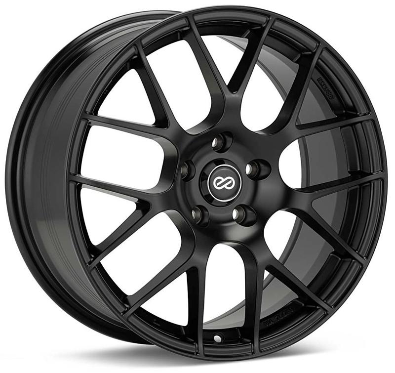Enkei Raijin 18x8.5 38mm Offset 5x120 Bolt Pattern 72.6 Bore Diameter Matte Black Wheel