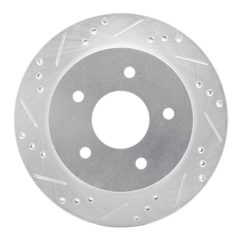 R1 97-05 Chevrolet S10 Rear Left Drilled & Slotted Silver Brake Rotor