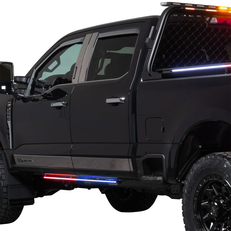 Putco 11-19 Ford Explorer Interceptor Blade Rocker Kits Sideliners - Red/Blue w/ White Override