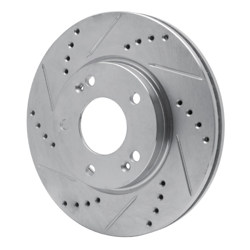 DFC 01-05 Hyundai Santa Fe Front Left Drilled & Slotted Silver Brake Rotor