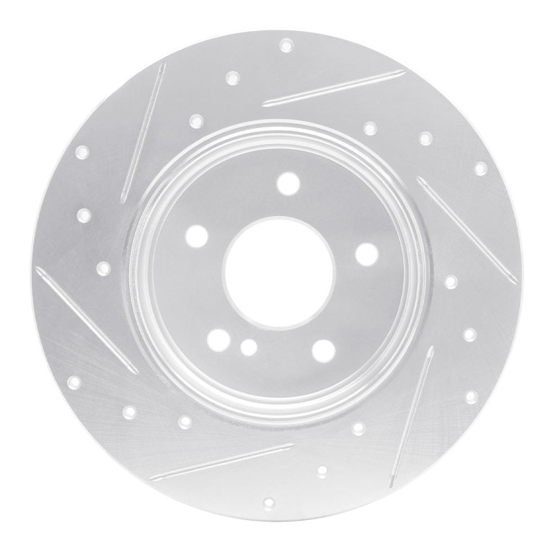 R1 94-11 Mercedes-Benz C240 Rear Right Drilled & Slotted Silver Brake Rotor