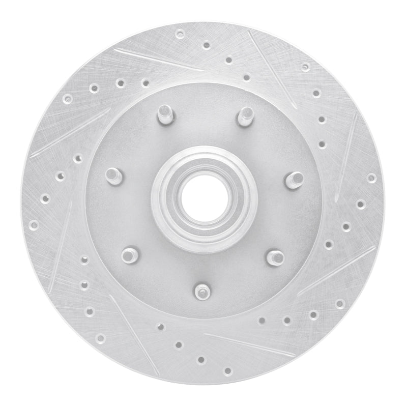 R1 97-04 Ford F-150 RWD Front Right Drilled & Slotted Silver Brake Rotor