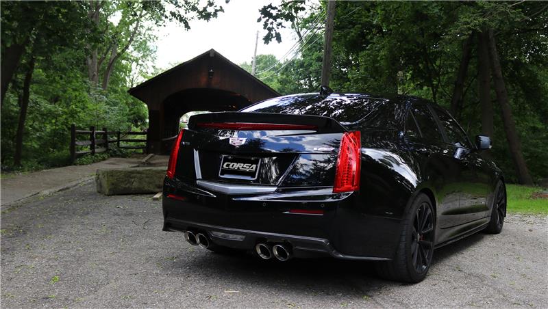 Corsa 2016-2019 Cadillac ATS 3.6T 4in Inlet / 4in Outlet Twin Black Tip Kit (For Corsa Exhaust Only)
